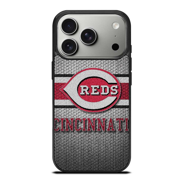 CINCINNATI RED MLB BASEBALL METAL iPhone 17 Pro Case Cover