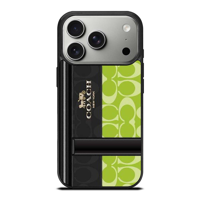 COACH NEW YORK LOGO GREEN BAG iPhone 17 Pro Case Cover