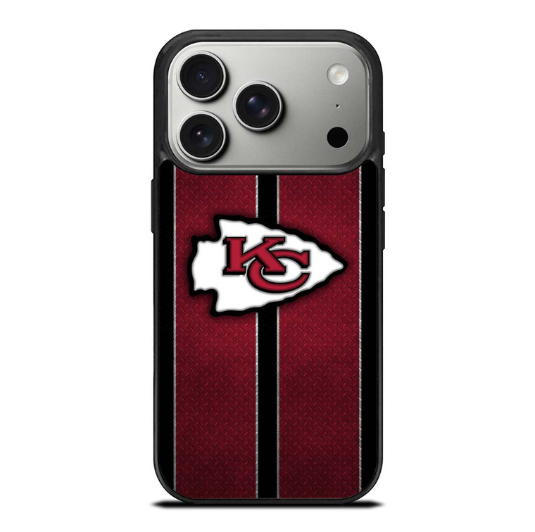 KANSAS CITY CHIEFS NFL METAL STRIPE iPhone 17 Pro Case Cover