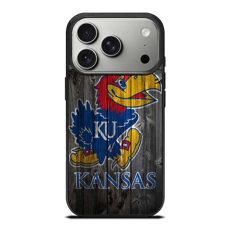 KANSAS JAYHAWKS WOODEN LOGO iPhone 17 Pro Case Cover