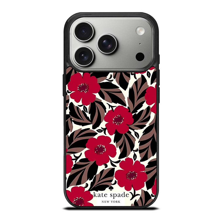 KATE SPADE NEW YORK LOGO RED ROSES iPhone 17 Pro Case Cover