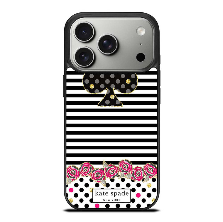 KATE SPADE NEW YORK LOGO STRIPES POLKADOTS iPhone 17 Pro Case Cover