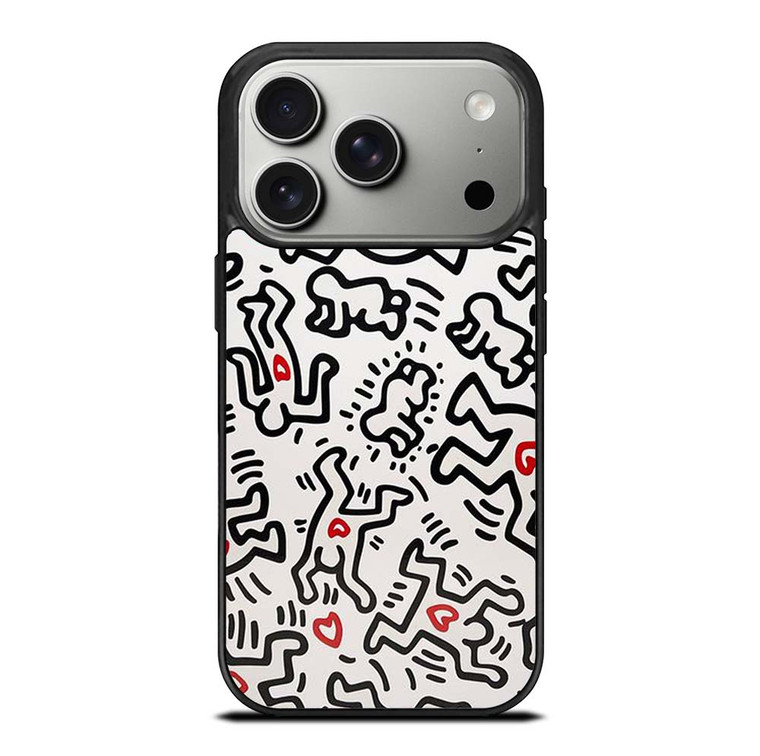 KEITH HARING ART HEART FIGURES iPhone 17 Pro Case Cover