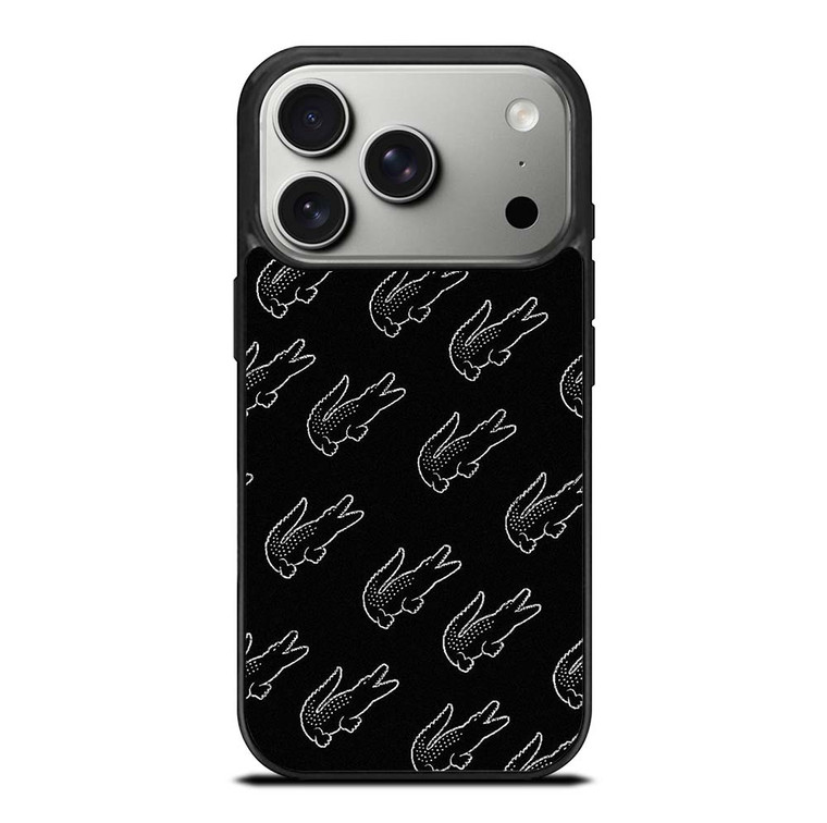 LACOSTE BLACK WHITE iPhone 17 Pro Case Cover
