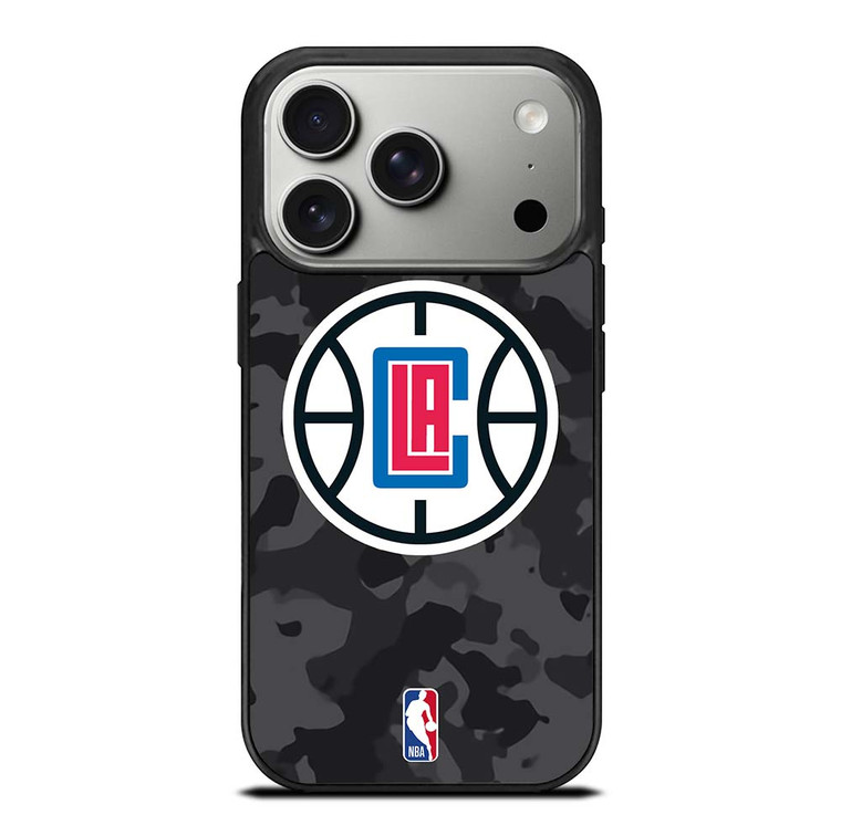 LOS ANGELES CLIPPERS BLACK CAMO iPhone 17 Pro Case Cover