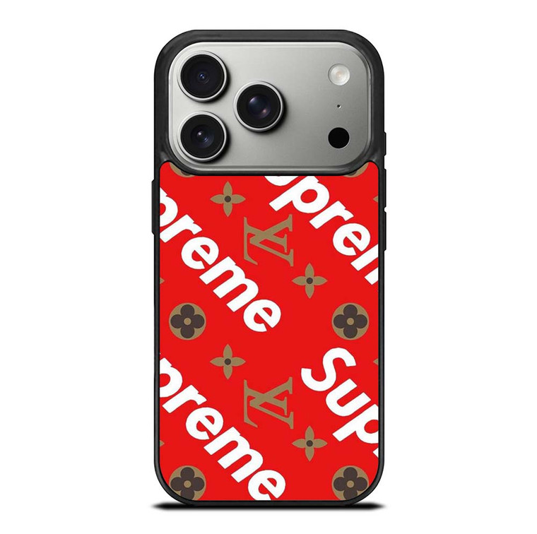 LOUIS VUITTON X SUPREME RED iPhone 17 Pro Case Cover