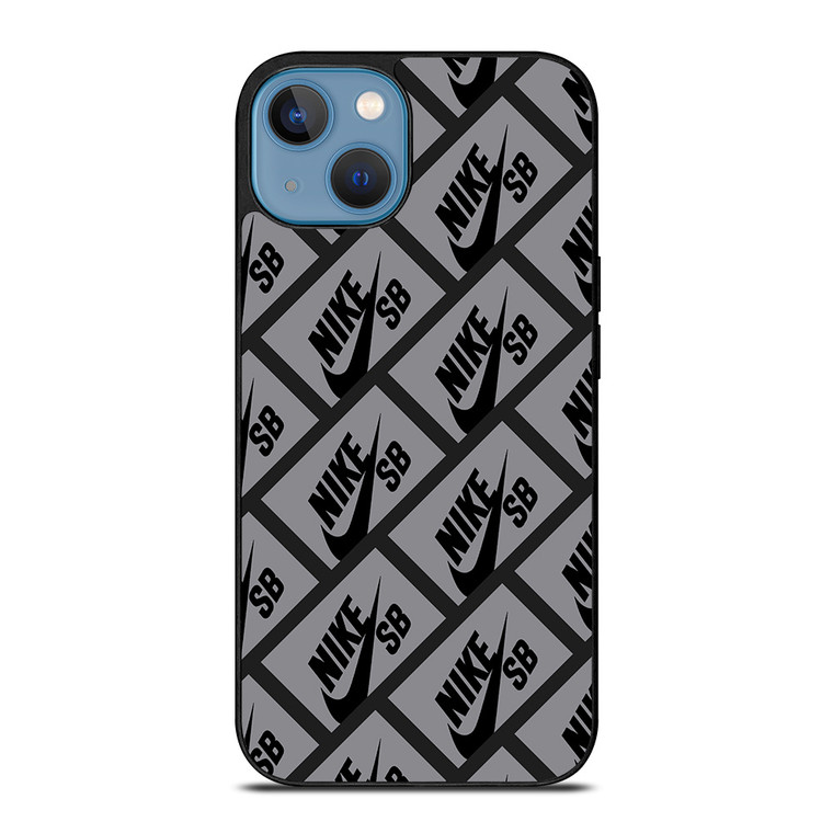 NIKE SB SKATEBOARD BOX PATTERN GREY iPhone 13 Case Cover NIKE SB SKATEBOARD BOX PATTERN GREY iPhone 13 Case Cover