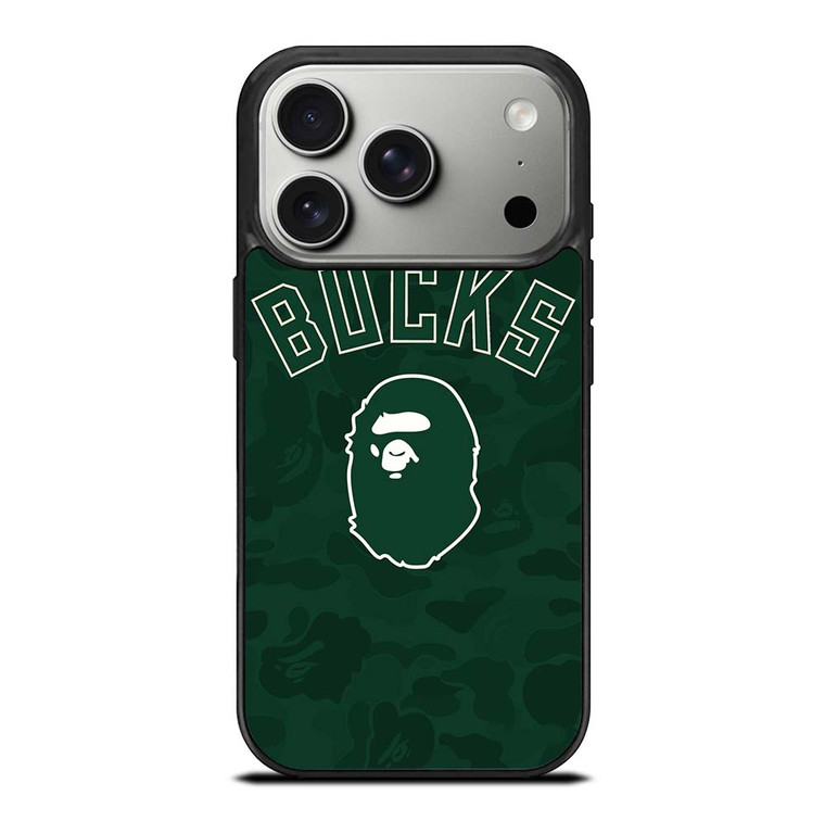 MILWAUKEE BUCKS X BAPE CAMO iPhone 17 Pro Case Cover
