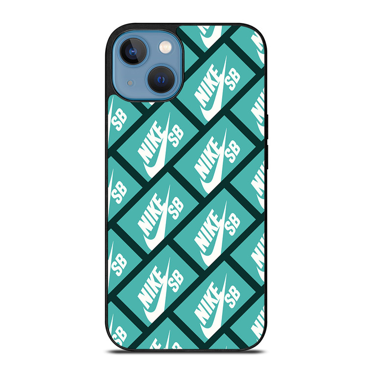 NIKE SB SKATEBOARD BOX PATTERN TURQUOISE iPhone 13 Case Cover