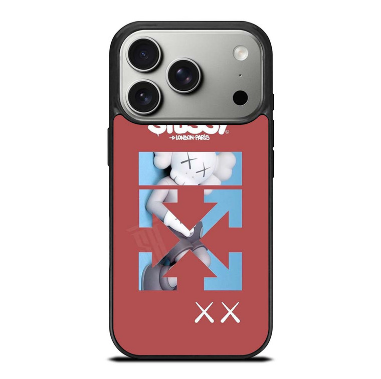 OFF WHITE STUSSY KAWS LOGO iPhone 17 Pro Case Cover