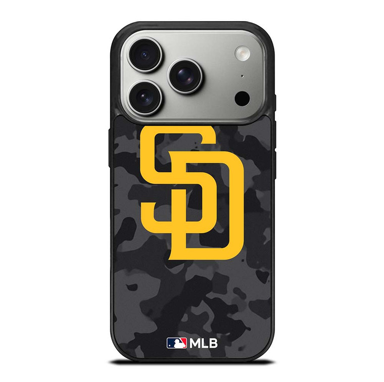 SAN DIEGO PADRES BASEBALL BLACK CAMO iPhone 17 Pro Case Cover