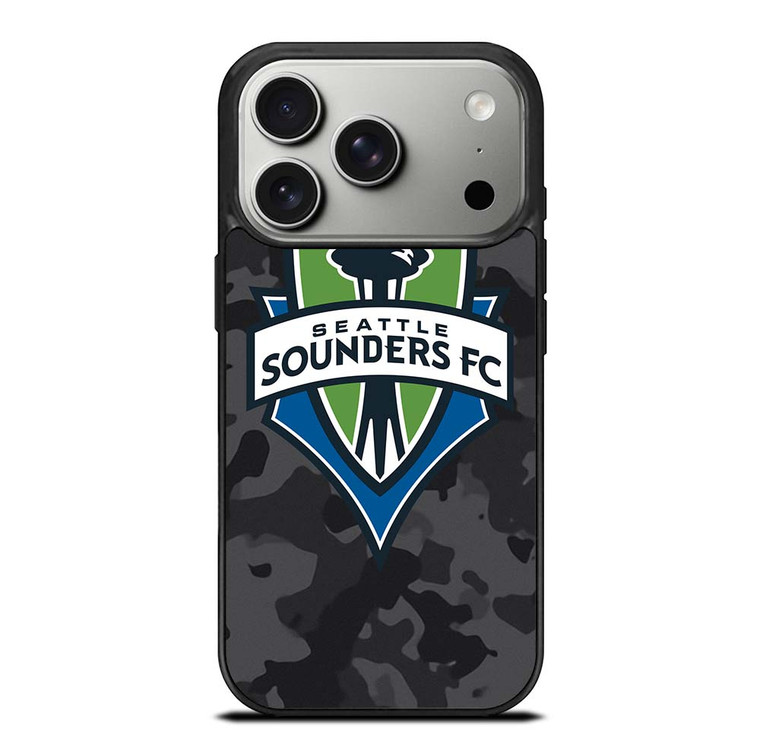 SEATTLE SOUNDERS FC MLS BLACK CAMO iPhone 17 Pro Case Cover