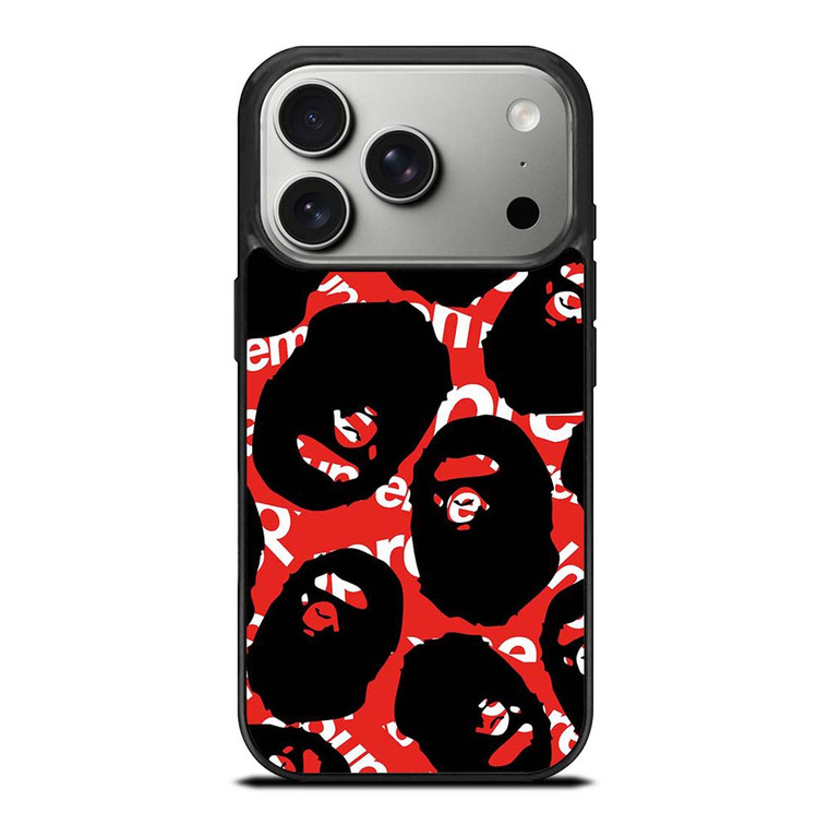 SUPREME X BAPE A BATHING APE iPhone 17 Pro Case Cover
