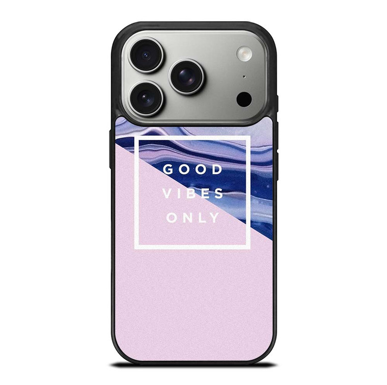 TUMBLR GOOD VIBES ONLY PINK MARBLE iPhone 17 Pro Case Cover