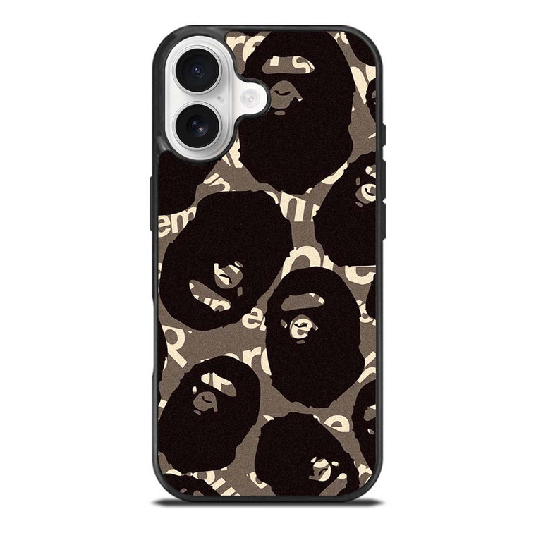 A BATHING APE SUPREME BLACK iPhone 17 Case Cover