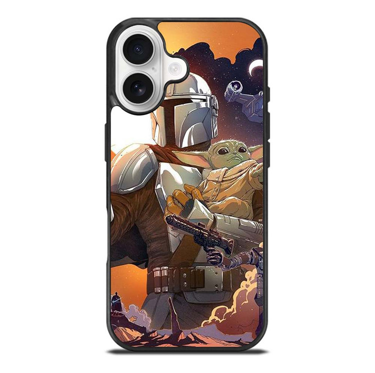 BABY YODA AND MANDALORIAN STAR WARS iPhone 17 Case Cover