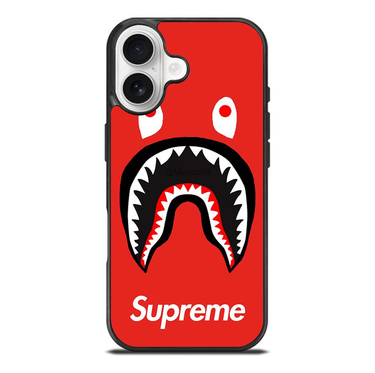 BAPE SHARK SUPREME RED iPhone 17 Case Cover