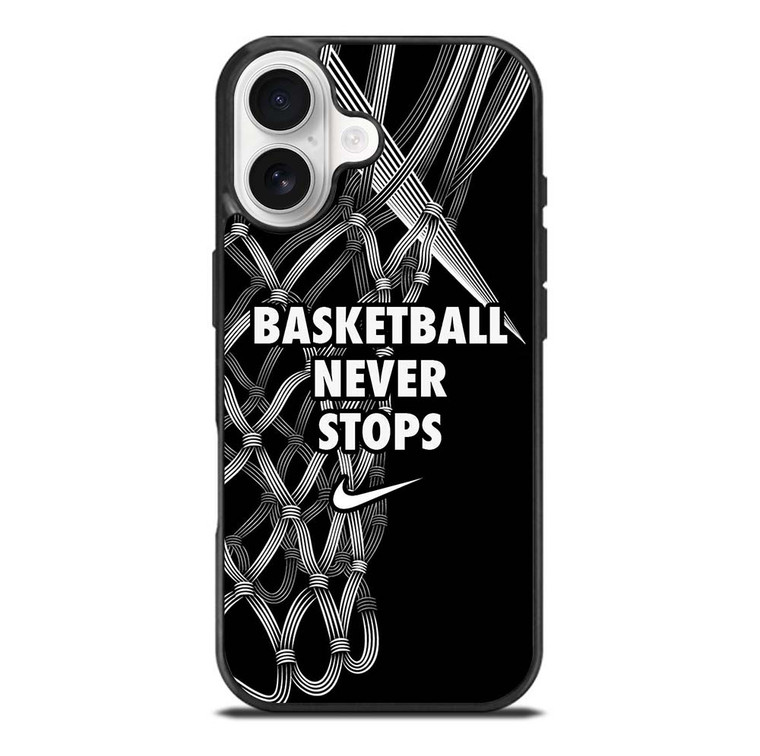 BASKETBALL NEVER STOPS LOGO iPhone 17 Case Cover