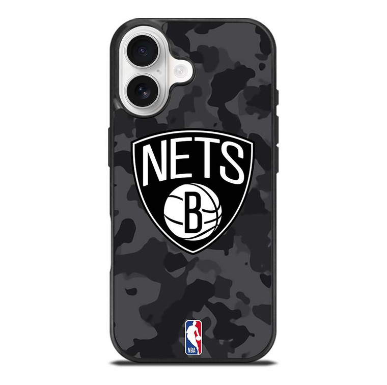 BROOKLYN NETS BLACK CAMO iPhone 17 Case Cover