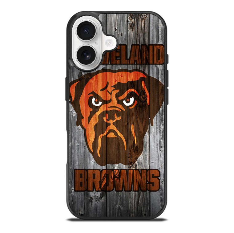 CLEVELAND BROWNS NFL FOOTBALL WOODEN LOGO iPhone 17 Case Cover