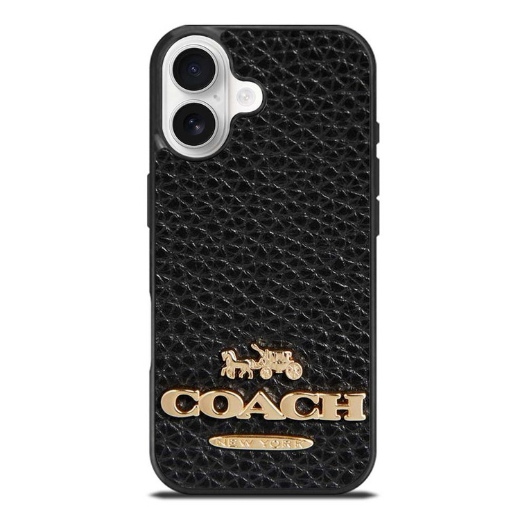 COACH NEW YORK BLACK LEATHER 2 iPhone 17 Case Cover