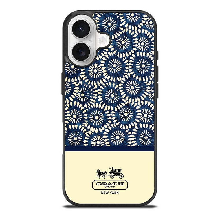 COACH NEW YORK BLUE FLORAL BATIK iPhone 17 Case Cover