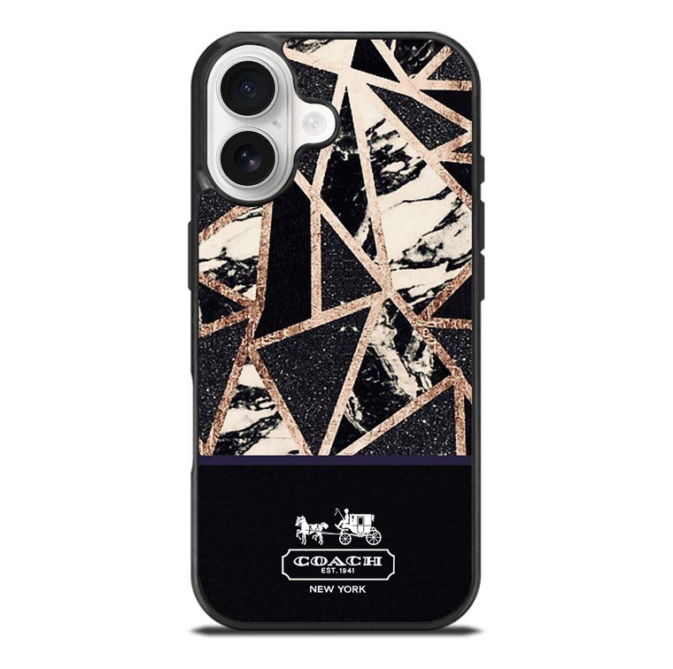 COACH NEW YORK GOLD BLACK TEXTURE iPhone 17 Case Cover