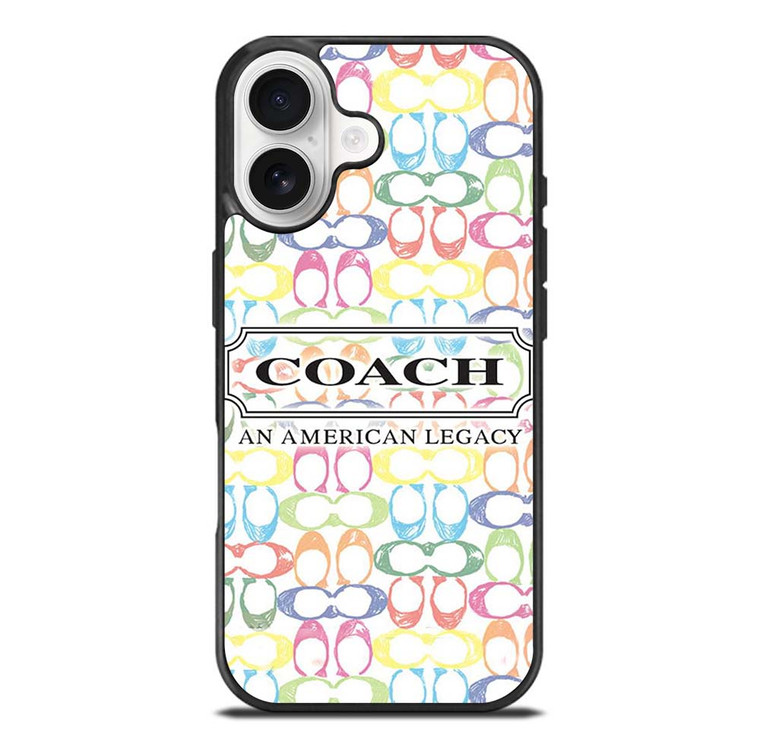 COACH NEW YORK LOGO AMERICAN LEGACY COLORFUL PATTERN iPhone 17 Case Cover