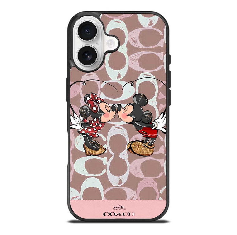 COACH NEW YORK LOGO MICKEY MINNIE MOUSE DISNEY KISS iPhone 17 Case Cover
