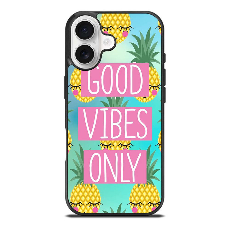 CUTE PINAPPLE GOOD VIBES ONLY iPhone 17 Case Cover