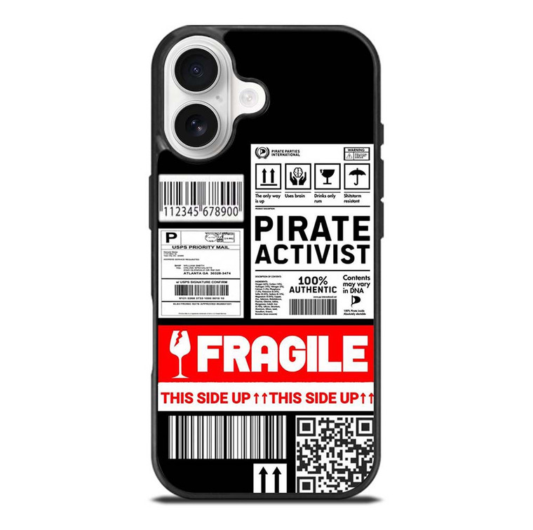 FRAGILE STAMP BARCODE LABELS iPhone 17 Case Cover