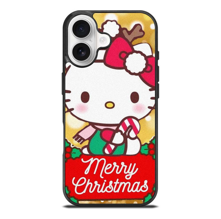 HELLO KITTY MERRY CHRISTMAS GOLD iPhone 17 Case Cover