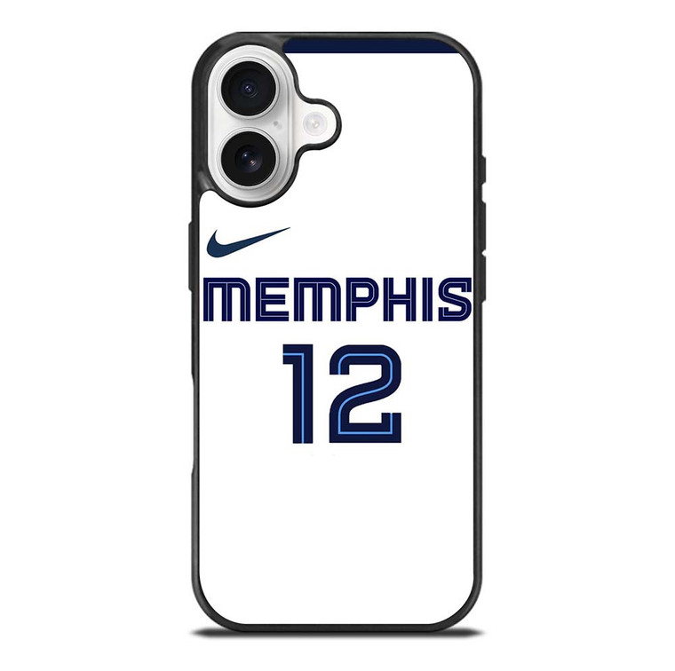 JA MORANT MEMPHIS GRIZZLIES WHITE iPhone 17 Case Cover