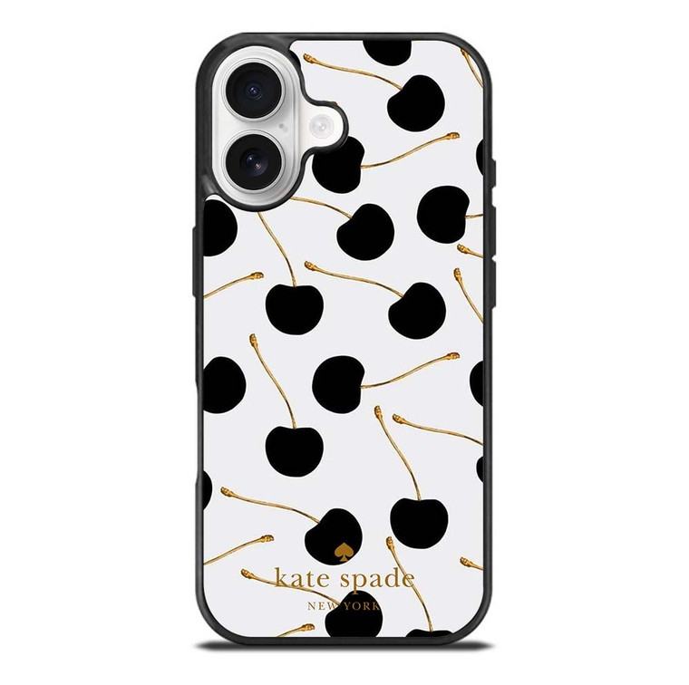 KATE SPADE NEW YORK LOGO BLACK CHERRIES iPhone 17 Case Cover