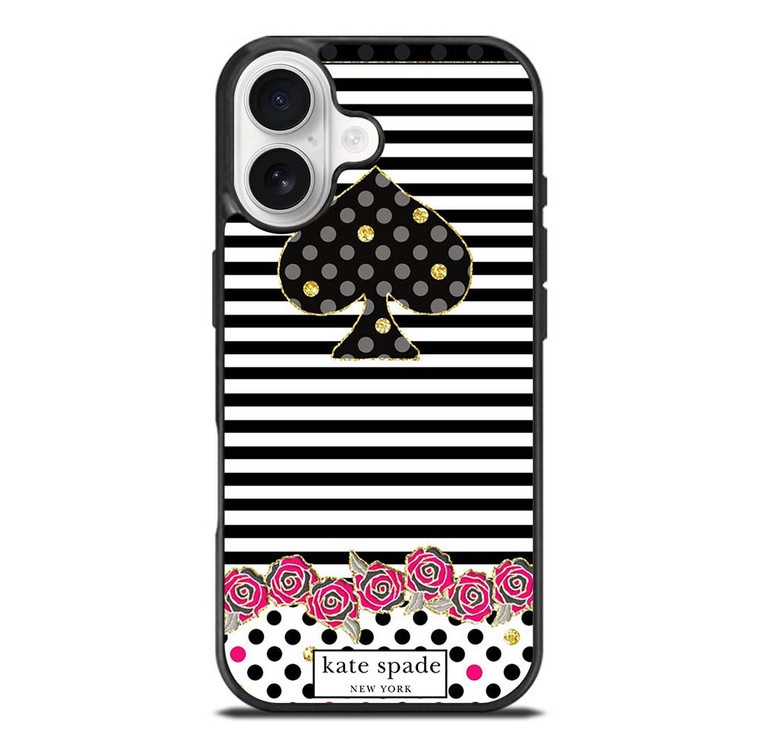 KATE SPADE NEW YORK LOGO STRIPES POLKADOTS iPhone 17 Case Cover
