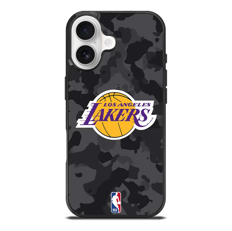 LOS ANGELES LAKERS BLACK CAMO iPhone 17 Case Cover