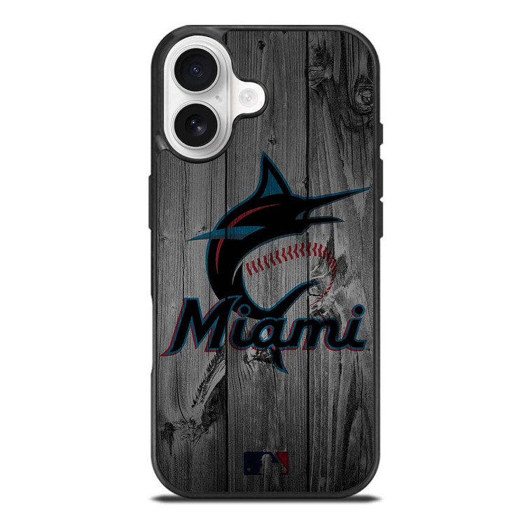 MIAMI MARLINS BASEBALL MLB WOOD LOGO iPhone 17 Case Cover