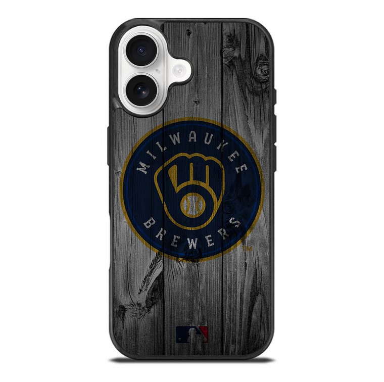 MILWAUKEE BREWERS BASEBALL MLB WOOD LOGO iPhone 17 Case Cover