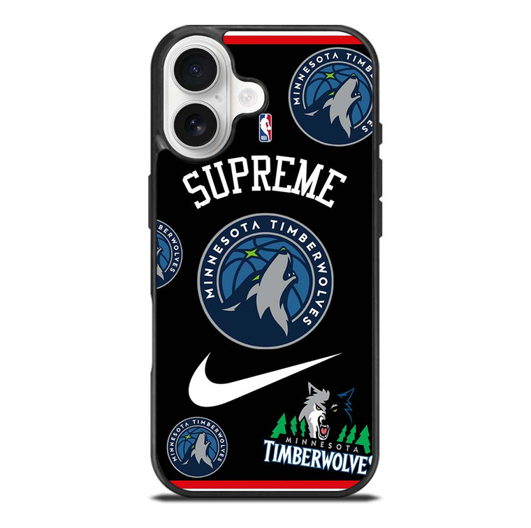 MINNESOTA TIMBERWOLVES NBA X SUPREME NIKE iPhone 17 Case Cover