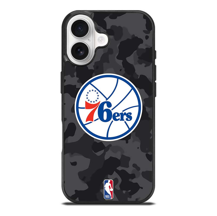 PHILADELPHIA 76ERS BLACK CAMO iPhone 17 Case Cover
