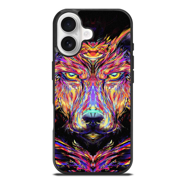 WOLF TRIPPY ART iPhone 17 Case Cover