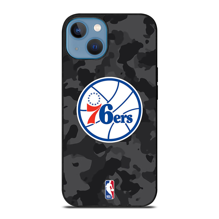 PHILADELPHIA 76ERS BLACK CAMO iPhone 13 Case Cover