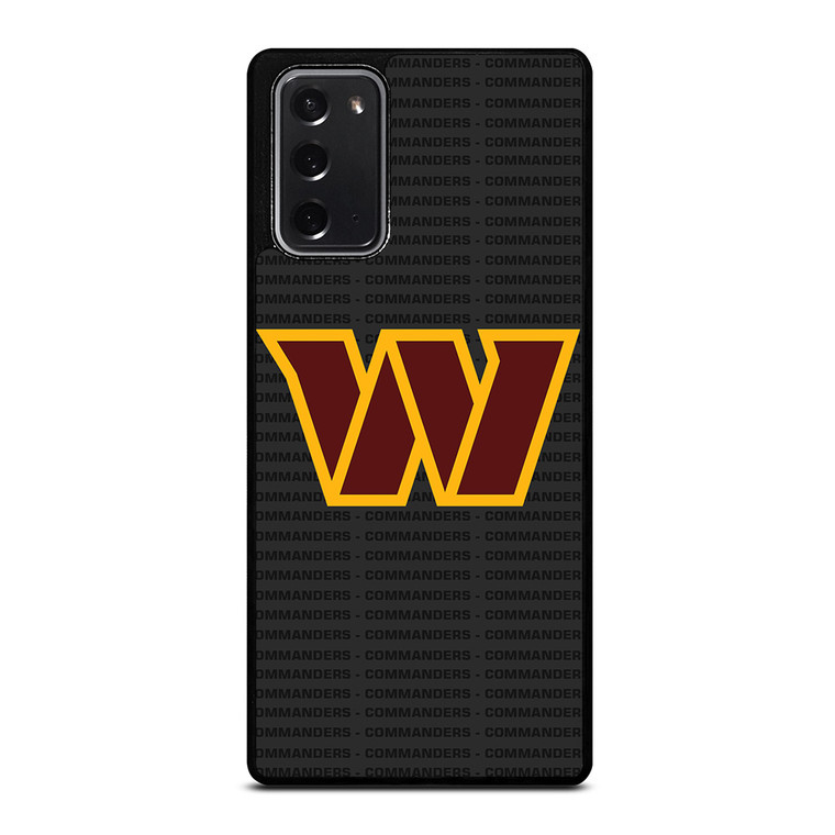 WASHINGTON COMMANDERS FOOTBALL TEXT Samsung Galaxy Note 20 Case Cover