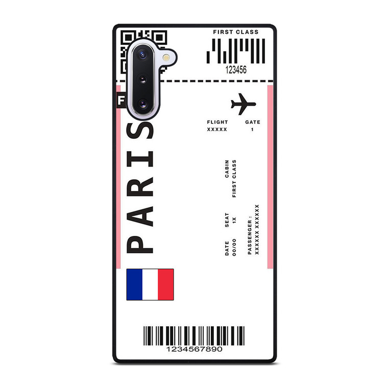 FLIGHT TICKETS FRANCE PARIS Samsung Galaxy Note 10 Case Cover