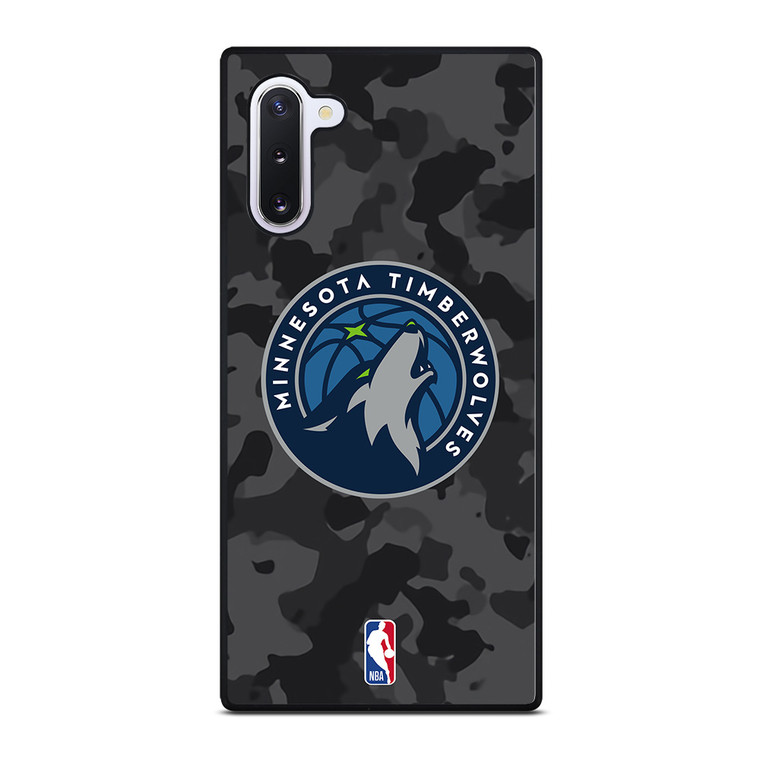 MINNESOTA TIMBERWOLVES BLACK CAMO Samsung Galaxy Note 10 Case Cover
