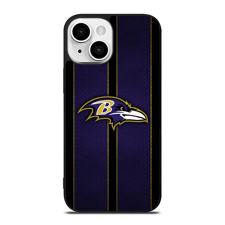 BALTIMORE RAVENS NFL METAL STRIPE iPhone 13 Mini Case Cover
