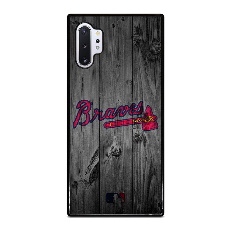 ATLANTA BRAVES BASEBALL MLB WOOD LOGO Samsung Galaxy Note 10 Plus Case Cover