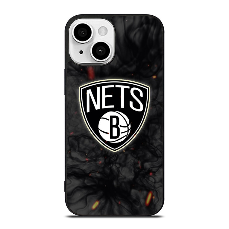BROOKLYN NETS BASKETBALL NBA FIRE iPhone 13 Mini Case Cover