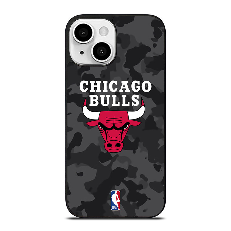 CHICAGO BULLS BLACK CAMO iPhone 13 Mini Case Cover