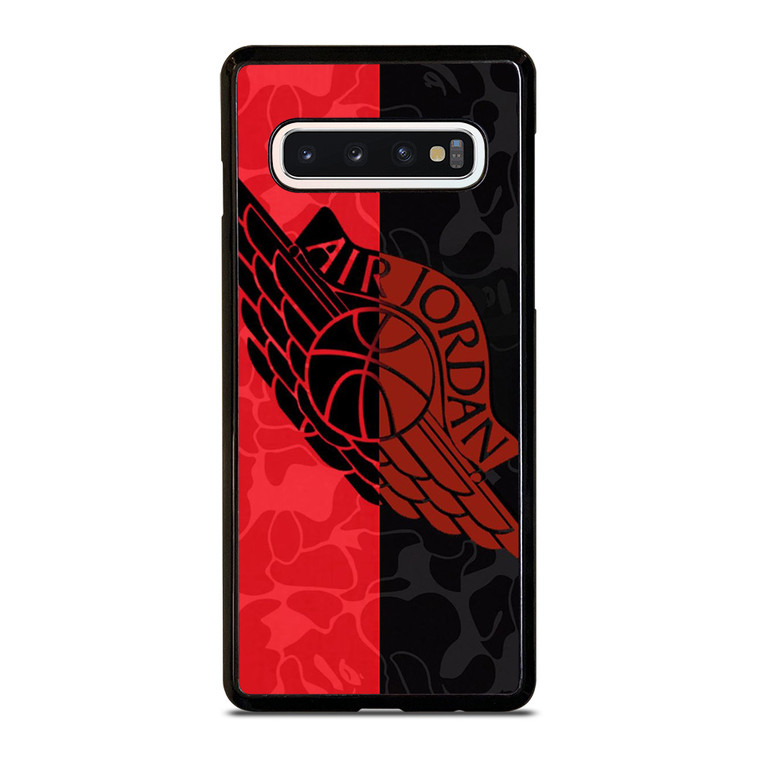AIR JORDAN RED BLACK BAPE Samsung Galaxy S10 Case Cover